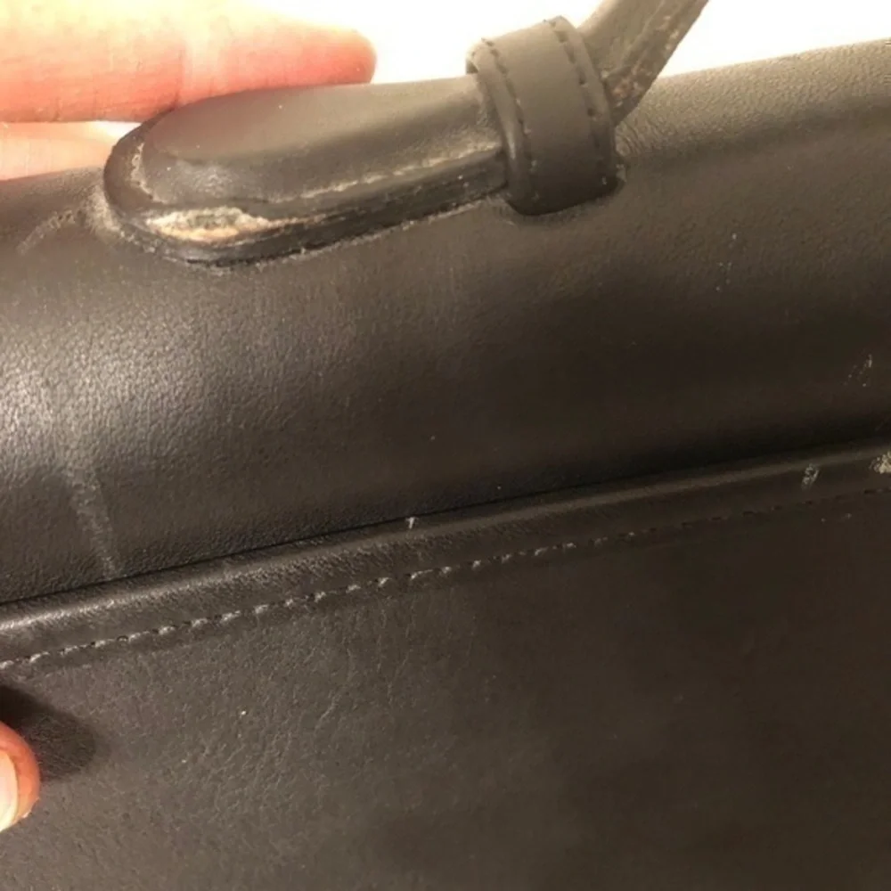 Coach vintage black leather briefcase laptop bag
